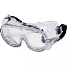 Crews Safety Goggles - Comfortable, Indirect Ventilation, Latex-free, Scratch Resistant - Debris, Flying Particle, Ultraviolet Protection - Polyvinyl Chloride (PVC) Frame, Rubber Strap, Polycarbonate Lens - Clear - 1 Each