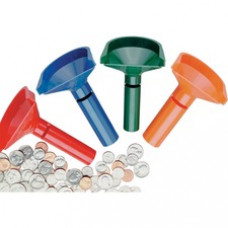 MMF Color-keyed Coin Counting Tube Set - Assorted, Orange, Blue, Green