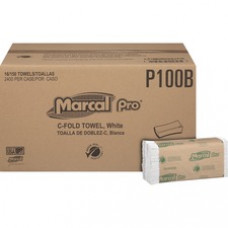 Marcal Recycled Center-Fold Paper Towels - 1 Ply - C-fold - 12.87