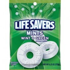 Wrigley Life Savers Mints Wint O Green Hard Candies - Wintergreen - Individually Wrapped - 6.25 oz