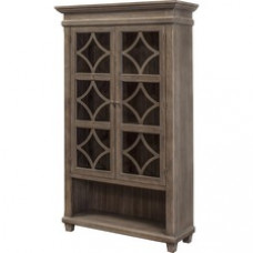 Martin Glass Display Case - 2 Door(s) - 3 Shelve(s) - Material: Solid Lumber, Veneer - Finish: Weathered Dove
