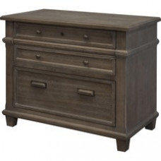 Martin Lateral File - 2-Drawer - 2 x File Drawer(s) - Material: Veneer, Solid Lumber - Finish: Weathered Dove