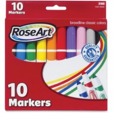 RoseArt Broadline Classic Colors Markers - Broad Marker Point - Assorted - 10 / Set