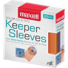 Maxell CD/DVD Keeper Sleeves - Sleeve - Plastic - Assorted