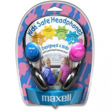 Maxell Kids Safe Headphones - Stereo - Mini-phone - Wired - 32 Ohm - 14 Hz 20 kHz - Over-the-head - Binaural - Semi-open - 4 ft Cable