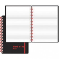 Black n' Red Wirebound Semi - rigid Cover Ruled Notebook - A5 - 70 Sheets - Wire Bound - 24 lb Basis Weight - 5 7/8