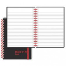 Black n' Red Wirebound Semi - rigid Cover Ruled Notebook - A6 - 70 Sheets - Double Wire Spiral - 24 lb Basis Weight - 4 1/8