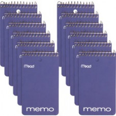 Mead Wirebound Memo Book - 60 Sheets - 120 Pages - Wire Bound - College Ruled - 3