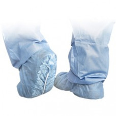 Medline Protective Shoe Covers - Fluid Resistant, Breathable, Latex-free, Non-skid - Extra Large Size - Polypropylene - Blue - 100 / Box
