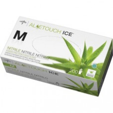 Medline Aloetouch Ice Nitrile Gloves - Medium Size - Nitrile - Latex-free, Textured, Powder-free - For Healthcare Working - 200 / Box