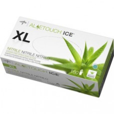 Medline Aloetouch Ice Nitrile Gloves - X-Large Size - Nitrile - Latex-free, Textured, Powder-free - For Healthcare Working - 180 / Box