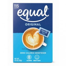 Equal Original Sweetener Packets - 0.035 oz (1 g) - 1Box - 115 Per Box