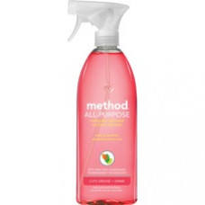 Method All-Purpose Grapefruit Surface Cleaner - Spray - 0.22 gal (28 fl oz) - Grapefruit Scent - 1 Each - Light Pink