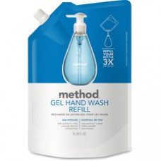 Method Gel Hand Soap Refill - Sea Mineral Scent - 34 fl oz (1005.5 mL) - Hand - Light Blue - Triclosan-free, Paraben-free, Phthalate-free, EDTA-free - 6 / Carton