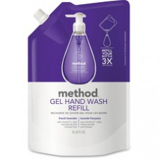 Method Gel Hand Soap Refill - French Lavender Scent - 34 fl oz (1005.5 mL) - Hand - Lavender - Triclosan-free, Paraben-free, Phthalate-free, EDTA-free - 6 / Carton