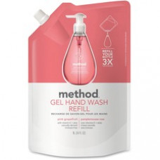 Method Pink Grapefruit Gel Hand Wash Refill - Pink Grapefruit Scent - 33.8 fl oz (1000 mL) - Squeeze Bottle Dispenser - Hand - Light Pink - Triclosan-free, Paraben-free, Phosphate-free - 1 Each