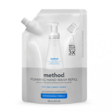 Method Foaming Hand Soap - Free and Clear Scent - 28 fl oz (828.1 mL) - Hand - Clear - Fragrance-free, Dye-free, Triclosan-free - 6 / Carton