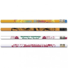 Moon Products Fun Design Seasonal Pencil Pack - #2 Lead - 8.7 mm Lead Diameter - Black Lead - Assorted Wood Barrel - 12 / Box