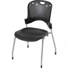 MooreCo Circulation Armless Stacking Chair - Polypropylene Black Seat - Polypropylene Back - 25