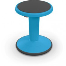 Balt Hierarchy Grow Stool - Gray Polypropylene, Thermoplastic Elastomer (TPE) Seat - Blue Polypropylene Frame - Rounded Base - 1 Each