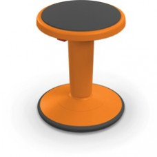 Balt Hierarchy Grow Stool - Gray Polypropylene, Thermoplastic Elastomer (TPE) Seat - Orange Polypropylene Frame - Rounded Base - 1 Each