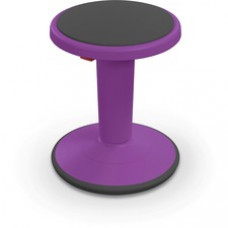 Balt Hierarchy Grow Stool - Gray Polypropylene, Thermoplastic Elastomer (TPE) Seat - Purple Polypropylene Frame - Rounded Base - 1 Each