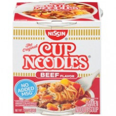 NISSIN FOODS Top Ramen Beef Flavor Cup Noodles - Beef - 2.25 oz - 12 / Carton