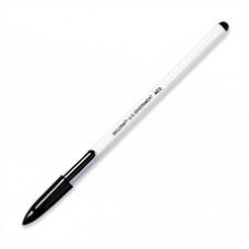 SKILCRAFT Stick Pen - Medium Pen Point - Black - White Barrel - 1 Dozen