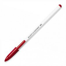 SKILCRAFT No Fade Stick Pen - Medium Pen Point - Red - White Barrel - 1 Dozen