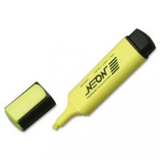 SKILCRAFT Neon Yellow Highlighter - Chisel Marker Point Style - Fluorescent Yellow - 12 / Dozen