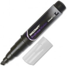 SKILCRAFT Dry Erase Marker - Chisel Marker Point Style - Black - 12 / Dozen