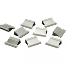 SKILCRAFT Clam Clip Dispenser Refills - Medium - 50 / Box - Stainless Steel - Stainless Steel