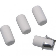 SKILCRAFT Capped Eraser Refill - White - Metal - 4 / Box - Non-smudge, Non-tearing, Non-scratching, Non-smearing