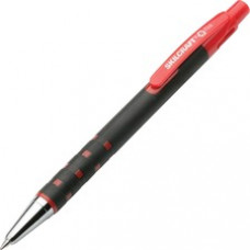 SKILCRAFT Rubberized Barrel Retractable Ballpoint Pen - Fine Pen Point - Refillable - Red - Rubber Barrel - 12 / Dozen