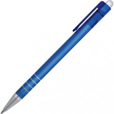 SKILCRAFT Rubberized Retractable Ballpoint Pen - Medium Pen Point - Blue - Rubber Barrel - 12 / Dozen