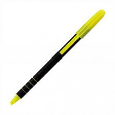 SKILCRAFT Line-Liter Pocket Highlighter - Chisel Marker Point Style - Fluorescent Yellow - Rubber Barrel - 1 Dozen