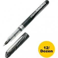 SKILCRAFT Free Ink Rollerball Pen - 0.5 mm Pen Point Size - Black - 1 Dozen