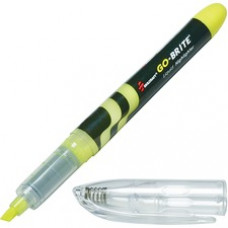 SKILCRAFT Free-Ink Fluorescent Highlighter - Fluorescent Yellow Water Based Ink - 6 / Pack