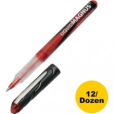 SKILCRAFT Free Ink Rollerball Pen - 0.5 mm Pen Point Size - Red - 1 Dozen
