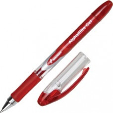 SKILCRAFT Alpha Elite Gel Pen - Medium Pen Point - Red Gel-based Ink - Clear Barrel - 12 / Dozen
