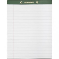 SKILCRAFT Perforated Chlorine Free Writing Pad - 50 Sheets - Tape Bound - 0.31