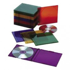 SKILCRAFT Multi-color Slim CD Jewel Cases - Jewel Case - Plastic - Assorted, Blue, Yellow, Green, Purple