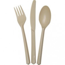SKILCRAFT Biobased Cutlery Set - 3 Piece(s) - 1200/Box - Polypropylene - Wheat