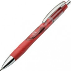 SKILCRAFT VISTA Gel Ink Pen - Medium Pen Point - 0.7 mm Pen Point Size - Refillable - Red Gel-based Ink - Transparent, Red Barrel - 12 / Dozen