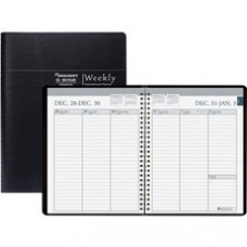 SKILCRAFT Weekly Desk Planner - Julian Dates - January 2022 - December 2022 - 7:00 AM to 8:45 PM - Quarter-hourly - 1 Week Double Page Layout - White/Gray Sheet - Wire Bound - Desk - Blue - Paper - Black - 6.9