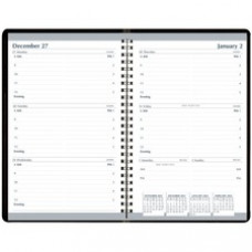 SKILCRAFT Weekly Planner Book - Weekly - 12 Month - January - December - 7:00 AM to 8:45 PM - Monday - Sunday - 1 Week Double Page Layout - Multi, Black - Paper - 5.6
