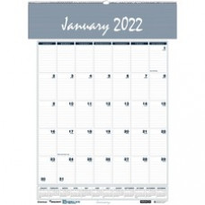 SKILCRAFT Monthly Wall Calendar - Monthly - 12 Month - January - December - 1 Month Single Page Layout - Wire Bound - Multi - Paper - 12