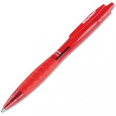 SKILCRAFT Retractable Ballpoint Pen - 1.4 mm Pen Point Size - Refillable - Red - Transparent Barrel - 12 / Dozen