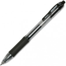 SKILCRAFT Zebra Medium Point Retractable Gel Pen - Medium Pen Point - Black Gel-based Ink - Clear, Black Barrel - 12 / Dozen