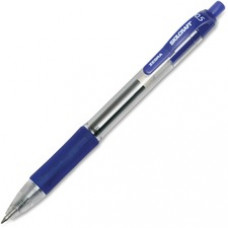 SKILCRAFT Zebra Fine Point Retractable Gel Pen - Fine Pen Point - Blue Gel-based Ink - Clear, Blue Barrel - 12 / Dozen